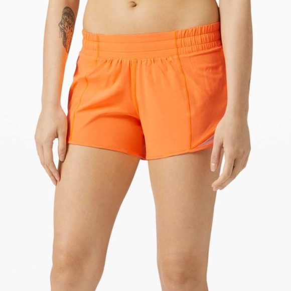 Lululemon Hotty Hot Short II *Long 4" in Highlight Orange, Size 6 Tall - Picture 1 of 4